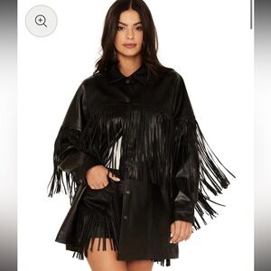 SAGE THE LABEL Wild West Fringe Shacket